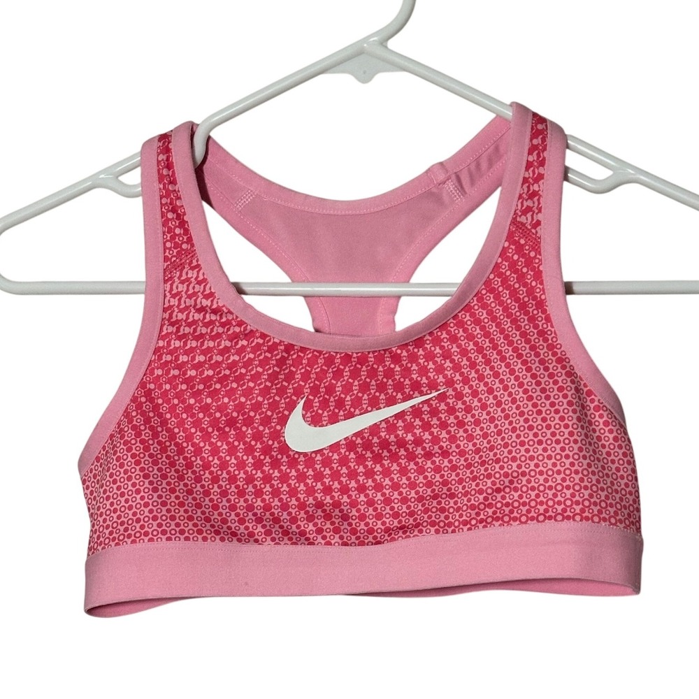 Nike Pro Reversible Sports Bra Pink Geometric Pattern Racerback‎ Medium